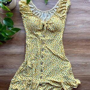 No Boundaries Yellow Floral Mini Dress